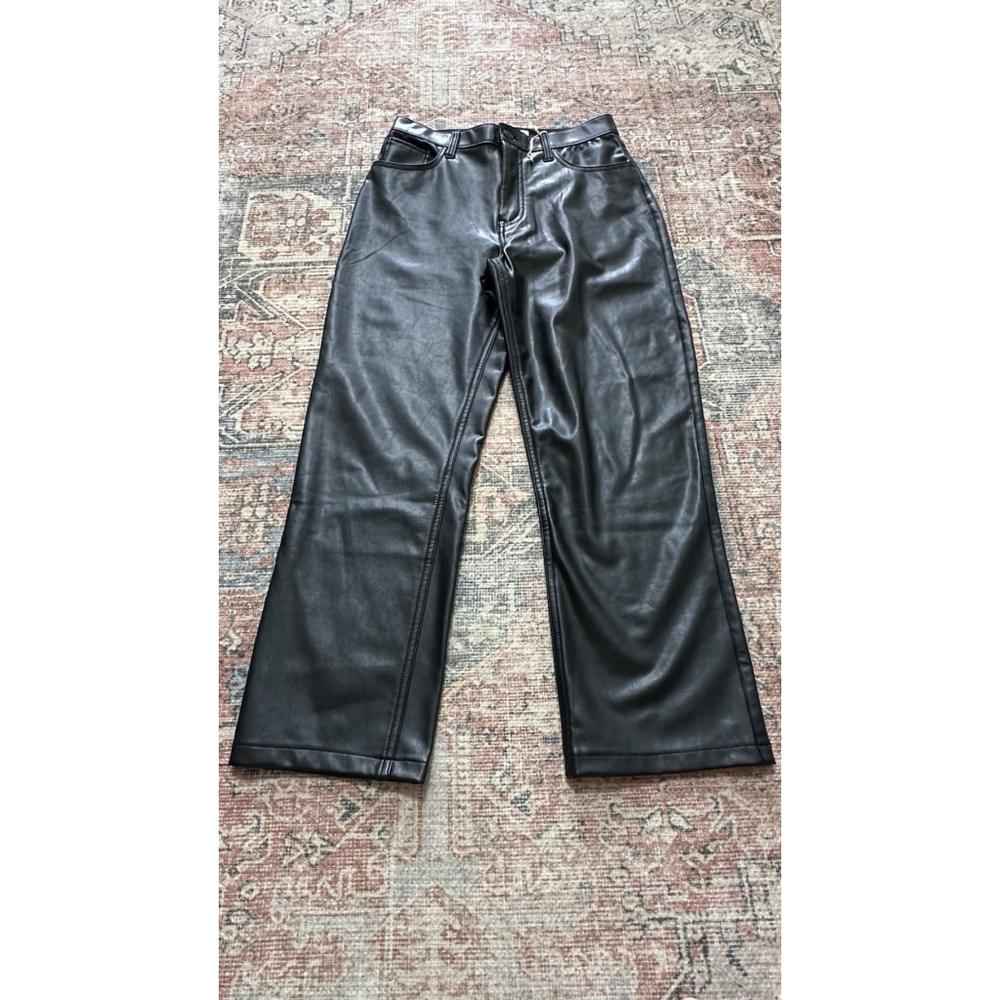 Abercrombie & Fitch A&F Vegan Leather 90s Straight Leg Relaxed Pants Size 29 8
